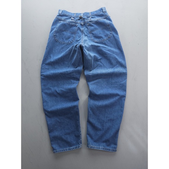 Vintage 2000s Y2K Riveted By Lee Blue Buckleback Baggy Skater Jeans Size 14 L - Picture 1 of 10